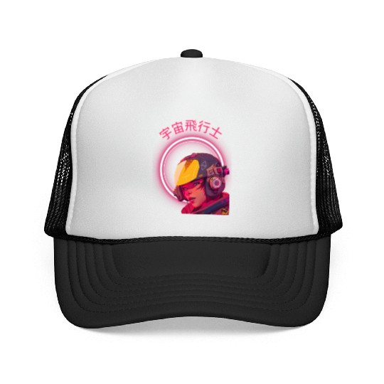 Futuristic Cyberpunk Girl Trucker Caps