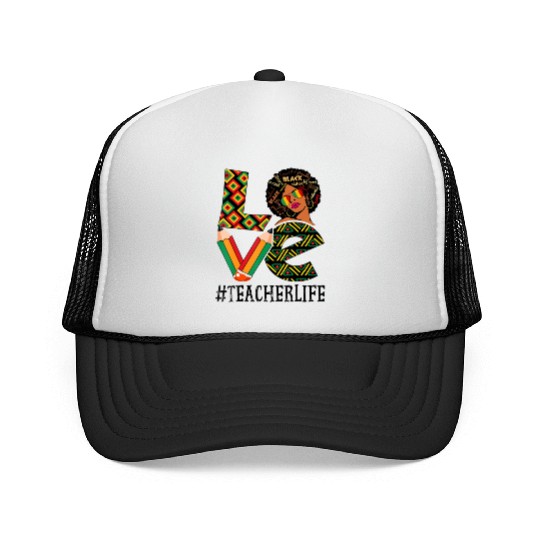 Teacher Love Afro African American Trucker Caps