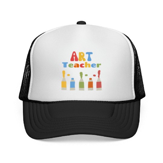 Back To School Art Teacher First Day of School Tea Trucker Caps