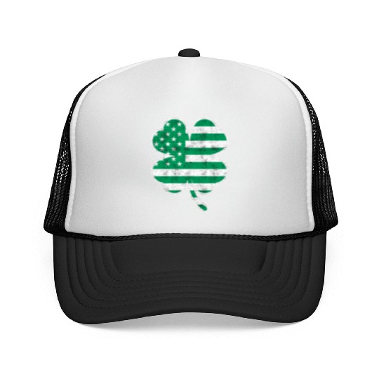 USA Shamrock St. Patrick's Day USA Trucker Caps