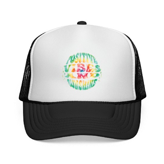 Positive Vibes and Sunshine Summer Party Trucker Caps