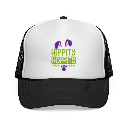 Cute Sunday School or Egg Hunt Hippity Hoppity Trucker Caps