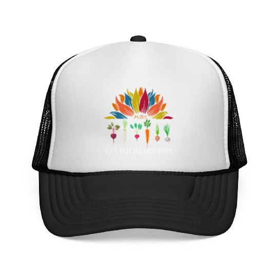 Sunflower Let's Root For Each Other Vegetable Trucker Caps