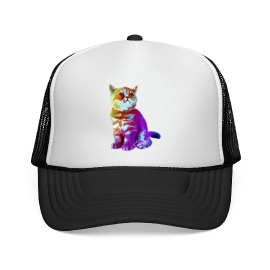Colorful Exotic Shorthair Cat Funny Kitties Lover Trucker Caps