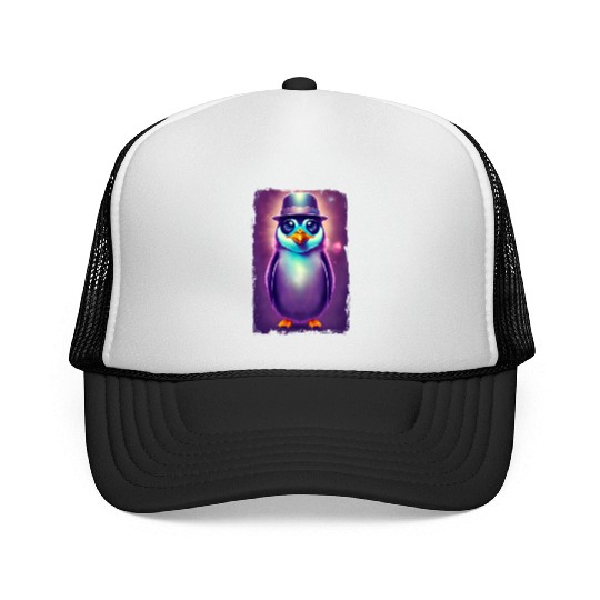 Fantasy Penguin Art Trucker Caps