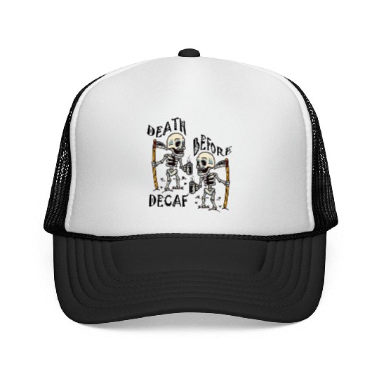 Death Before Decaf Cool Trucker Caps