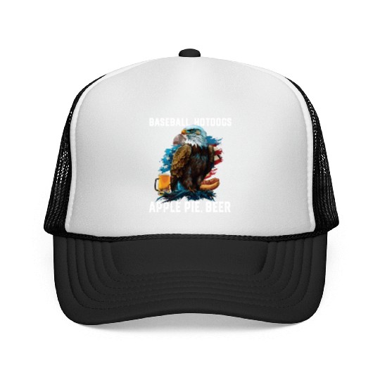 Baseball Hotdogs Apple Pie Beer Drinker Patriotic Trucker Caps