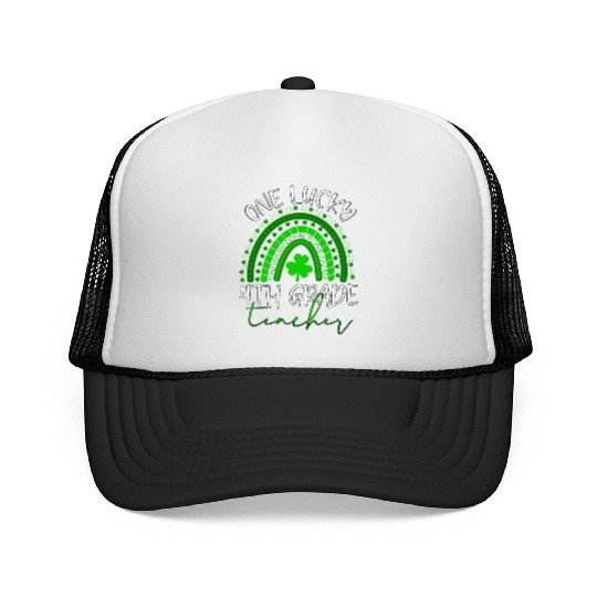 One Lucky 4th Grade Teacher St. Patrick's Day 2022 Trucker Caps