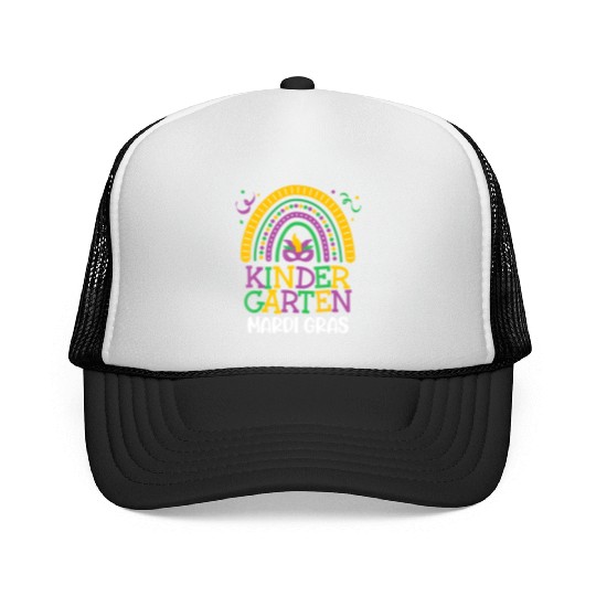Cute Boho Rainbow Mardi Gras Kindergarten Teacher Trucker Caps