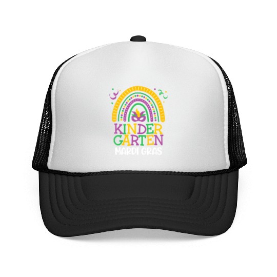 Cute Boho Rainbow Mardi Gras Kindergarten Teacher Trucker Caps