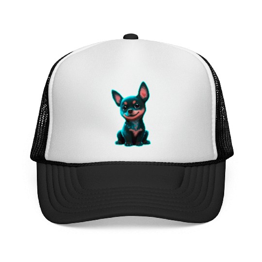 Australian Kelpie puppy neon Trucker Caps