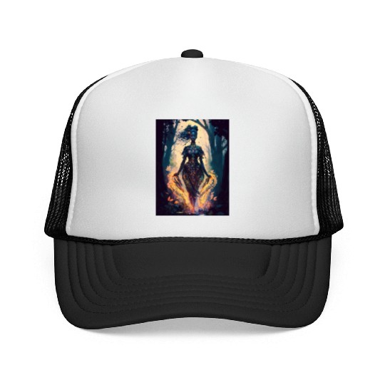 Black Nature Goddess - African American, Woodland Trucker Caps