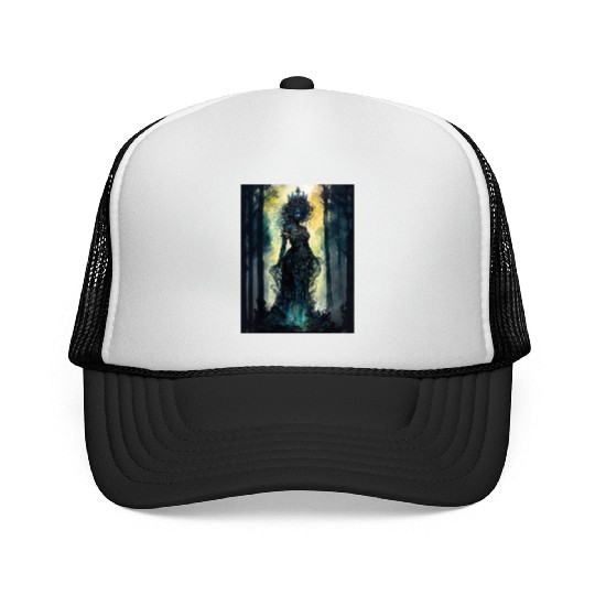 Black Nature Goddess - African American, Woodland Trucker Caps