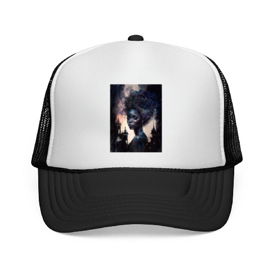 Black Nature Goddess - African American, Woodland Trucker Caps