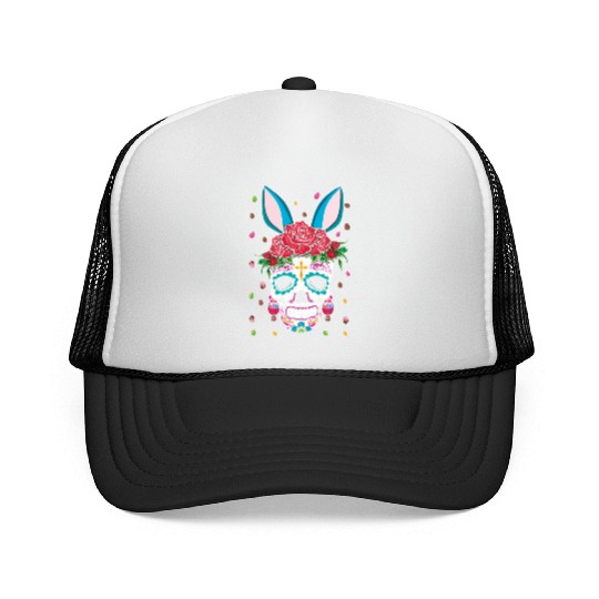 Happy Easter Sunday Dia De Los Muertos Trucker Caps