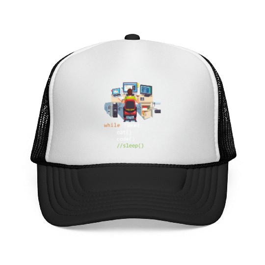 Computer Science Python Programmer Eat Code Sleep Trucker Caps