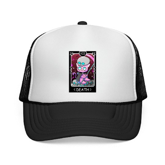 Kawaii Pastel Goth Tarot Card Death Grim Reaper Cu Trucker Caps