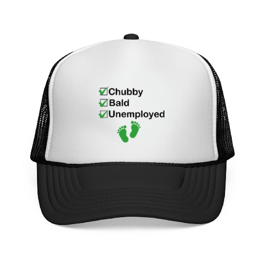 Chubby Bald Unemployed Funny Newborn Baby Trucker Caps