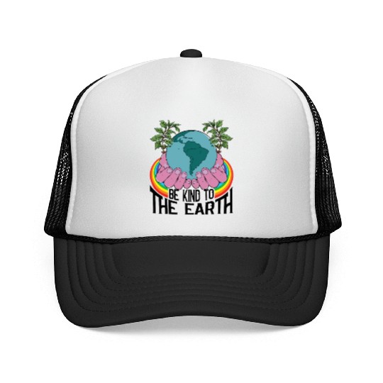Be Kind To The Earth Rainbow Natural Environment Trucker Caps