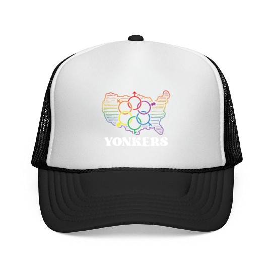 Yonkers Pride Month Pride Flag LGBT Community LGBT Trucker Caps