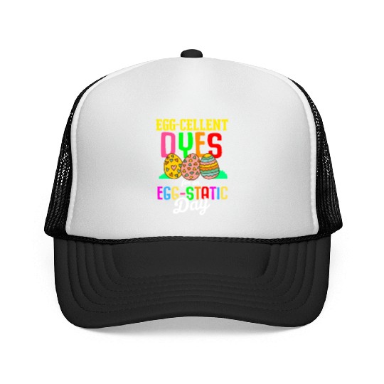 Easter Colorful Egg Dye Rabbit Egg Hunt Trucker Caps