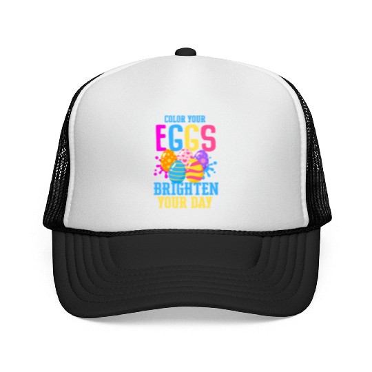 Easter Colorful Egg Dye Rabbit Egg Hunt Trucker Caps