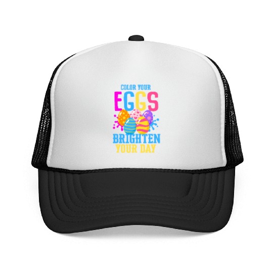 Easter Colorful Egg Dye Rabbit Egg Hunt Trucker Caps