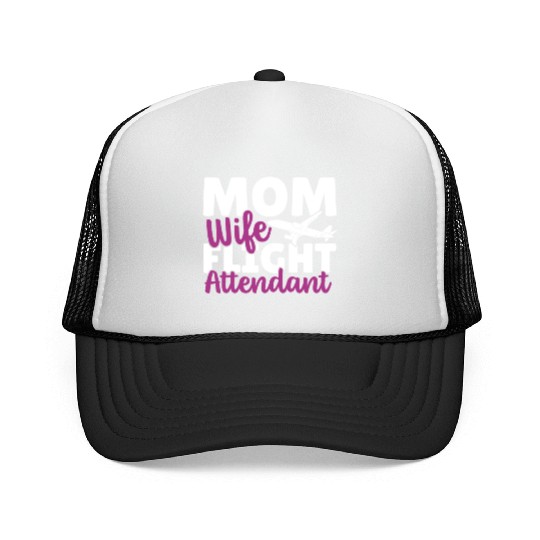 Mom Wife Flight Attendant Aviation Trucker Caps