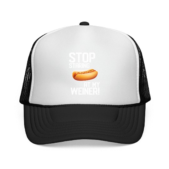 Stop Staring At My Weiner! Cool Hotdog Puppy Lover Trucker Caps