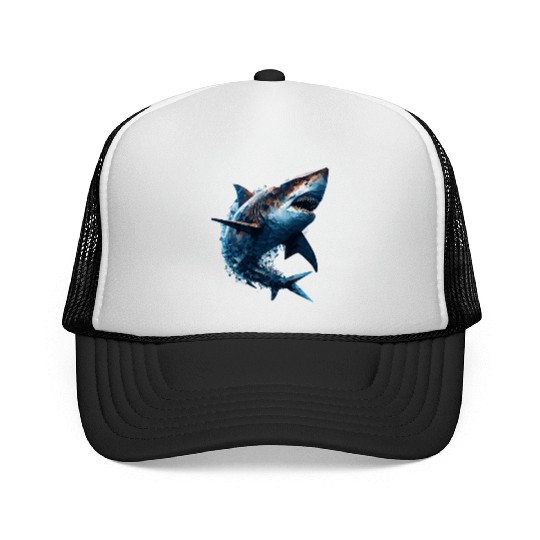 Geometric Shark Head Abstract Polygonal Wild Anima Trucker Caps