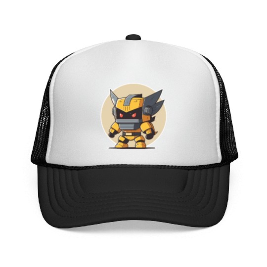 Ninja warrior mech robot kawaii illustration Trucker Caps