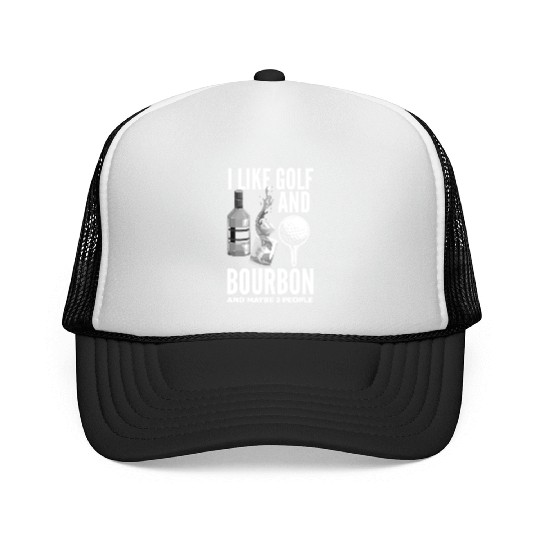 Golf Bourbon Whiskey Gift Golfer Trucker Caps