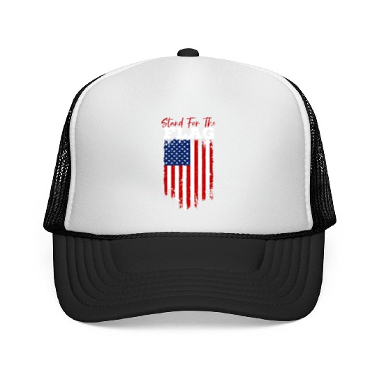 Stand For The Flag Veteran USA Flag Memorial Day Trucker Caps