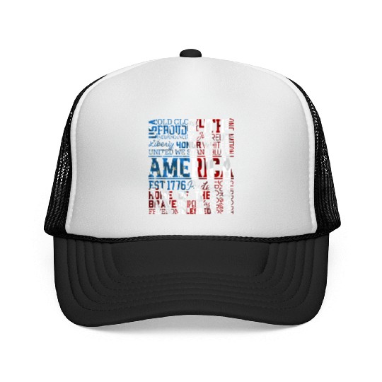 Patriotic Veteran USA Flag American Memorial Day Trucker Caps