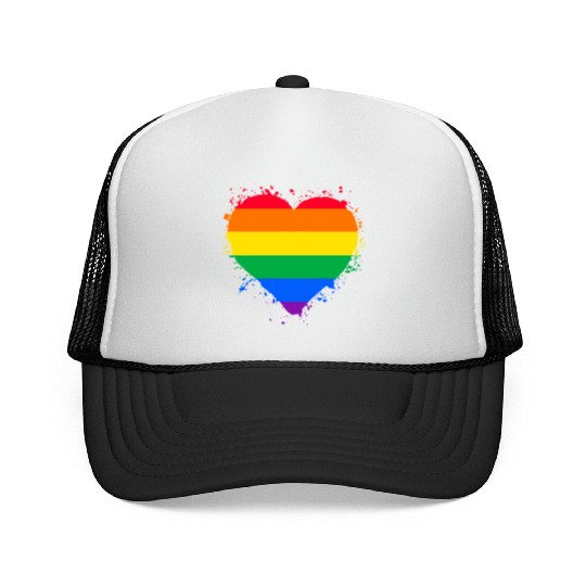 Pride LGBTQ heart Trucker Caps