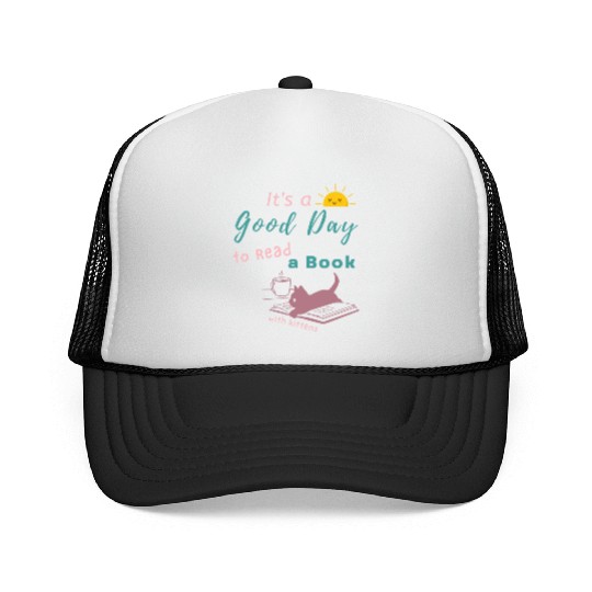 Good Day to Read Drink Coffee playing with Kittens Trucker Caps