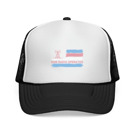 Ham Radio Operator US Flag Trucker Caps