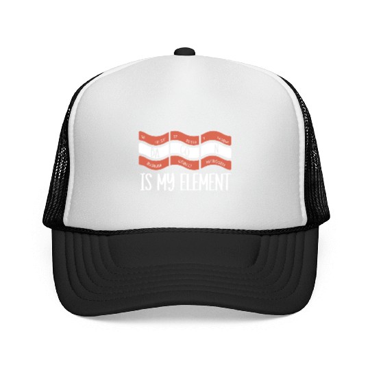 Funny Science Pun Bacon Periodic Table Trucker Caps