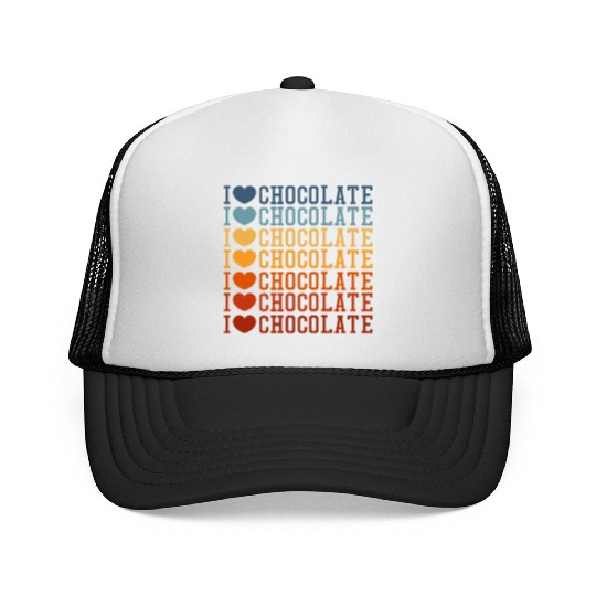 I Love Chocolate Retro Vintage Trucker Caps