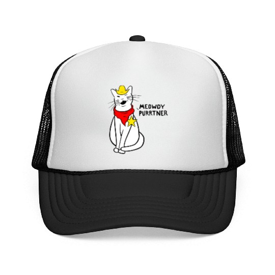 meowdy cat partner Trucker Caps