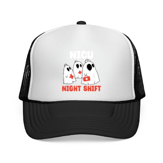 NICU Night Shift Spooky Halloween Trucker Caps
