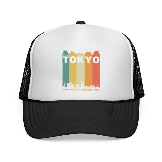 tokyo japan vaporwave rertro vibes aesthetic Trucker Caps