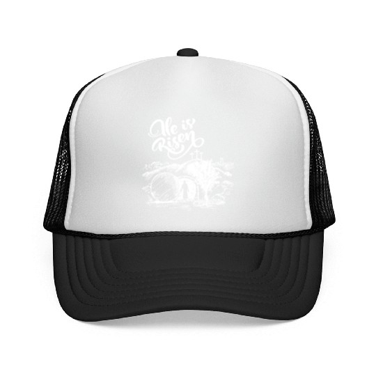 He Is Risen - White Drawing HD Trucker Caps