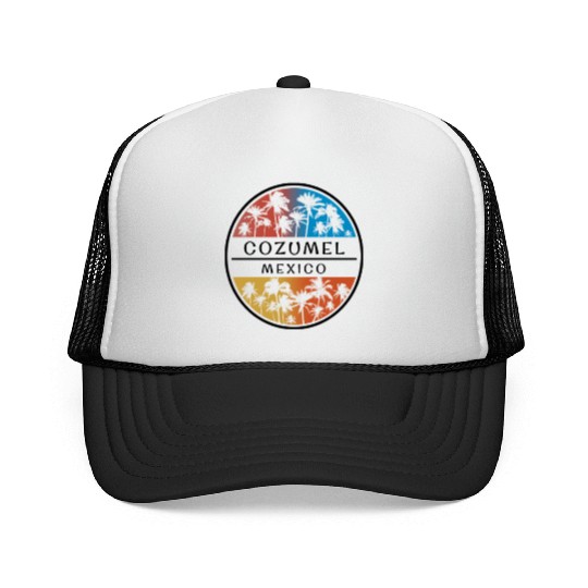 Cozumel Mexico Palm Tree Stylish Vacation Souvenir Trucker Caps