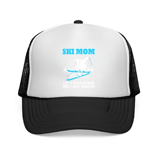 Mothers Day Skiing Skier Ski Mom For Women Trucker Caps