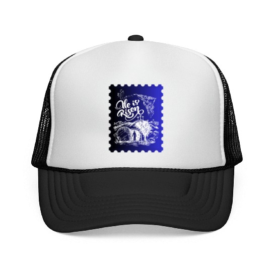 He Is Risen. Angel and singing; Classic drawing Trucker Caps