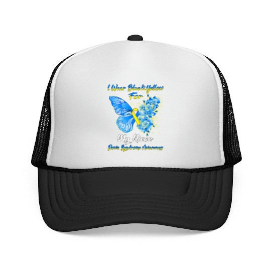 Kids I Wear Blue Yellow For My Niece Down Syndrom Trucker Caps