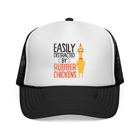Rubber Chicken Enthusiast Loud Scream Yellow Trucker Caps