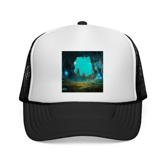 Bioluminescent Underground Landscapes Trucker Caps