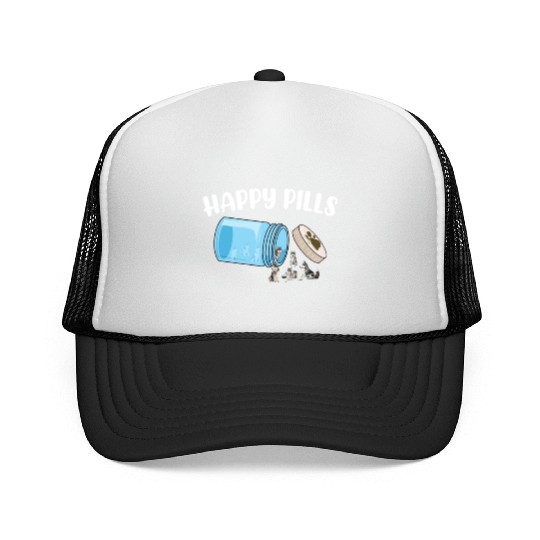 Happy Pills Siberian Husky Funny Dog Lover Humor Trucker Caps